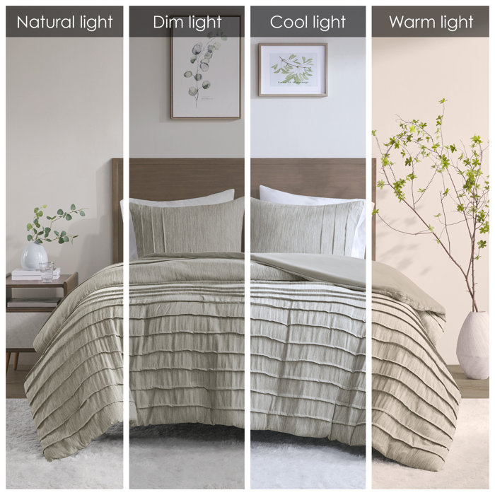 Beautyrest Maddox 3 Piece Striated Cationic Dyed Oversized Duvet Cover